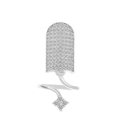 Fashion Inlaid Zircon Nail Rings For Women Gold Color Geometric Finger Ring