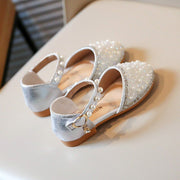 Jlong Summer Kids Girls Vintage Sandals Korean Style Princess Fashion Pearl Beads