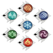 Genshin Impact Vision Luminous Pin Funny Badges for Backpack Jewellery
