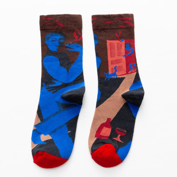 Socks Harajuku Breathable Ins Tide Korean Middle Tube Net Red Street