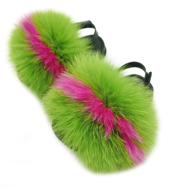 Toddler Fur Slides with Back Strap Kid Furry Stylish Slippers