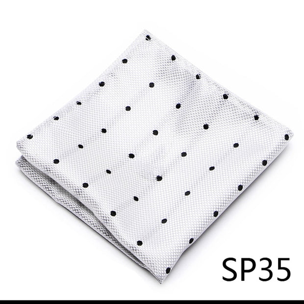 Classic 126 Many Color  Silk Pocket Square Male Brown Polka dot