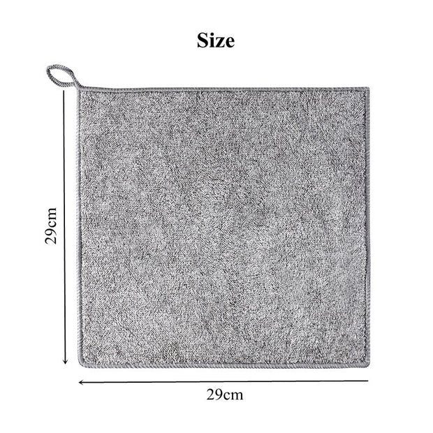 Bamboo Charcoal Dishcloth Microfiber Kitchen Towel Absorbent Non-stick Oil