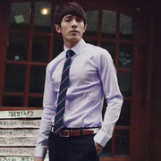 Button Up T Shirt Slim Fit Casual Long-sleeved Blouse Formal Social Business