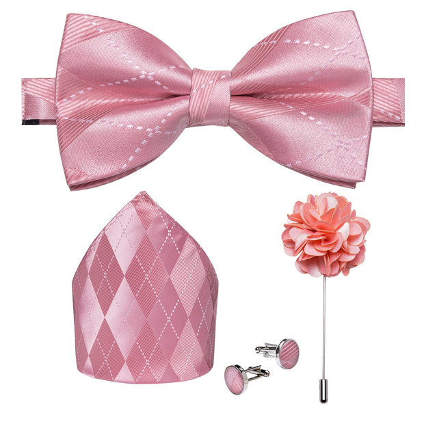 Wedding Bow Tie for Men Classic Red Pre-tied Bowtie Gift Set