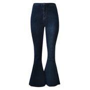 Flare Jeans Womens Retro Harajuku Dark Blue