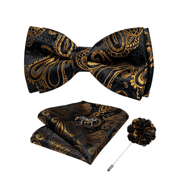 Wedding Bow Tie for Men Classic Red Pre-tied Bowtie Gift Set