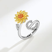 You Are My Sunshine Spinner Sunflowe Rings For Women Fidget Anti Stress