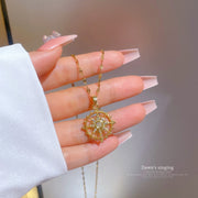 316L Stainless Steel Kpop Style Sun Star Pendant Necklace For Women