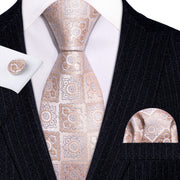 Wedding Gift Barry.Wang Designer NeckTie Handkerchief Cufflinks Set