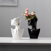 Modern Art Nordic Style Ceramic Earring Face Vase Sculpture Creative