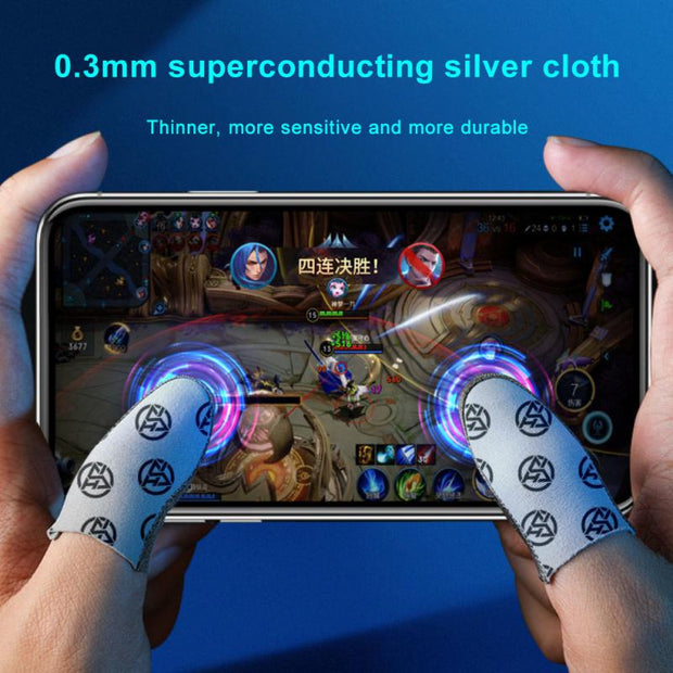 1 Pair Mobile Phone Gaming Finger Cover Sweat-Proof Non-slip Fingertip Gloves