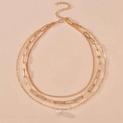 Vintage Pearl Charm Layered Necklace Women Jewelry Layered Accessories