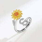 You Are My Sunshine Spinner Sunflowe Rings For Women Fidget Anti Stress