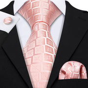 Wedding Gift Barry.Wang Designer NeckTie Handkerchief Cufflinks Set