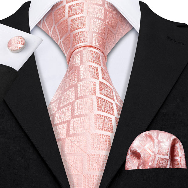 Wedding Gift Barry.Wang Designer NeckTie Handkerchief Cufflinks Set