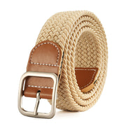 New Fashion Metal Pin Buckle Elastic Braided Stretch Belts Male
