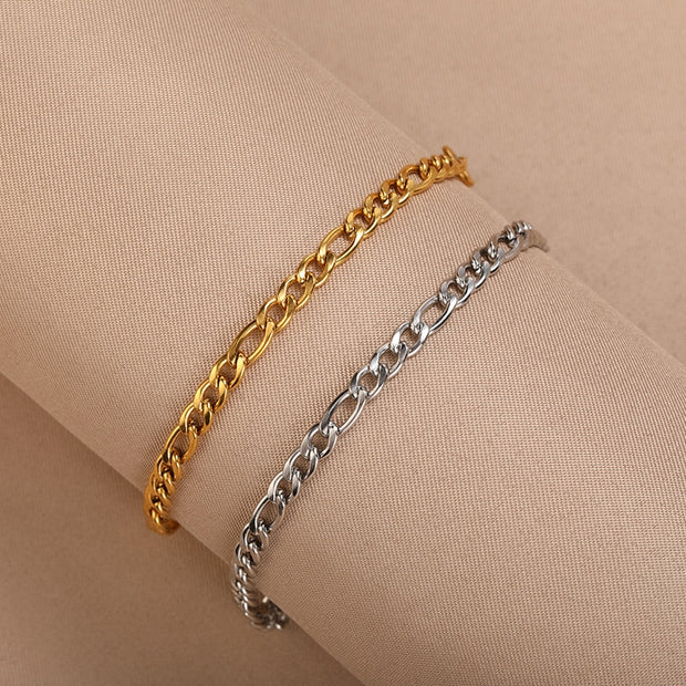 2022 New Classic Stainless Steel Figaro Chain Bracelet For Men High Quality Unisex