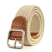 New Fashion Metal Pin Buckle Elastic Braided Stretch Belts Male