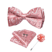 Wedding Bow Tie for Men Classic Red Pre-tied Bowtie Gift Set