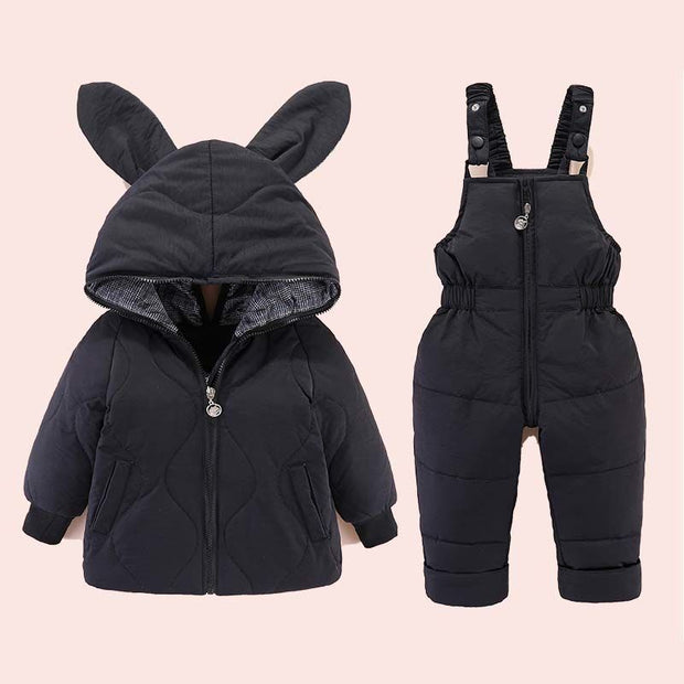 2pcs Set Baby Girl Winter Down Jacket and Jumpsuit for 0-4Year