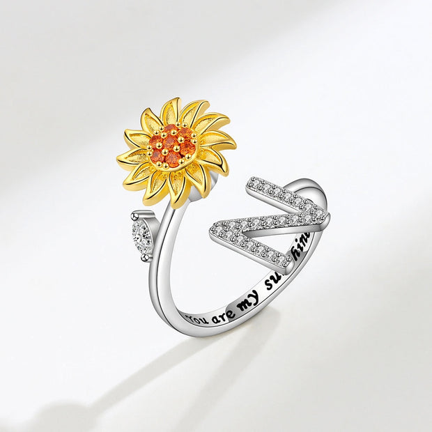You Are My Sunshine Spinner Sunflowe Rings For Women Fidget Anti Stress