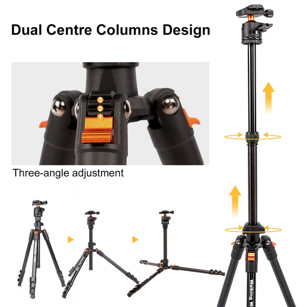 WalkingWay 62.99 Inch Professional High Camera Tripod for DSLR Portable