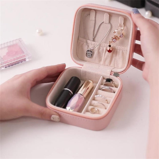 Portable Jewelry Box 10x10x5 CM Travel Jewelry Organizer Necklace Display