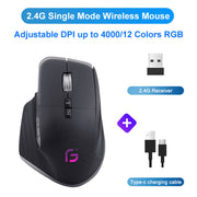 KuWFi Wireless Mouse Bluetooth5.0+2.4GHz Dual Mode