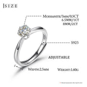 Resizable 5mm-9mm Jewelry 925 Sterling Silver Bling 18K White Gold Plated