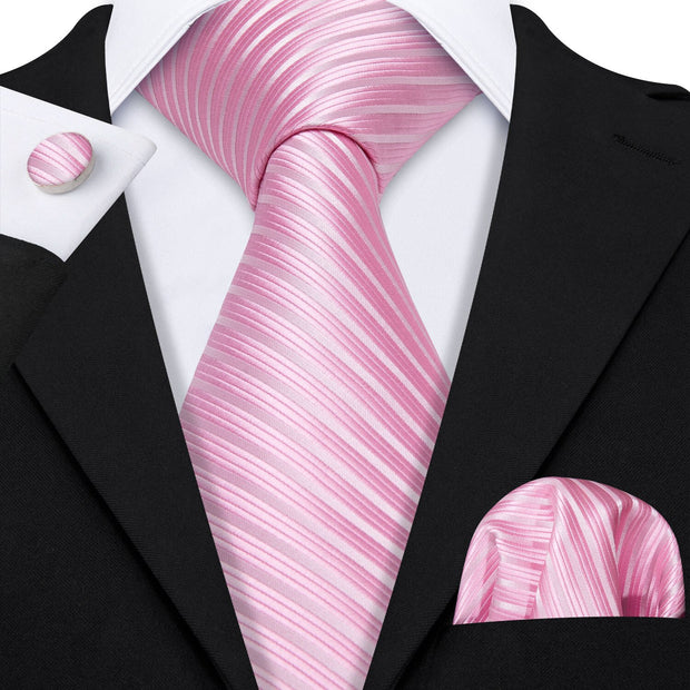Wedding Gift Barry.Wang Designer NeckTie Handkerchief Cufflinks Set