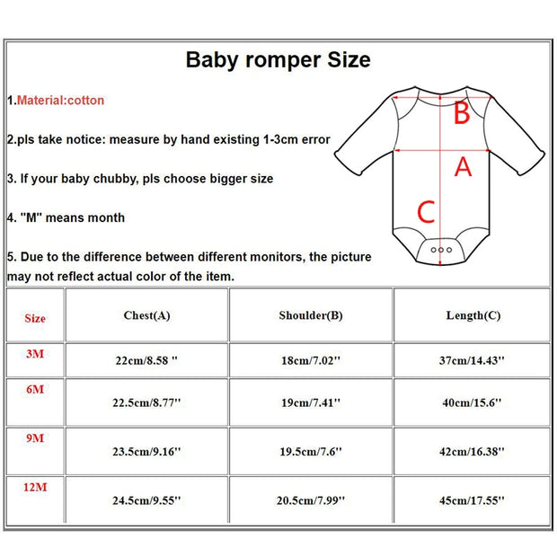 Infant Newborn First Christmas Rompers Baby Boys Girls Cotton
