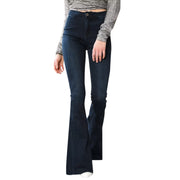 Flare Jeans Womens Retro Harajuku Dark Blue