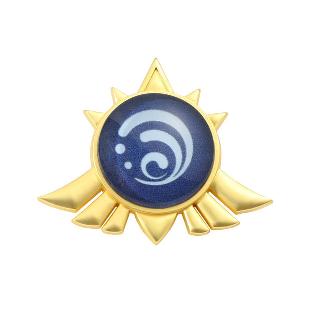Genshin Impact Vision Luminous Pin Funny Badges for Backpack Jewellery