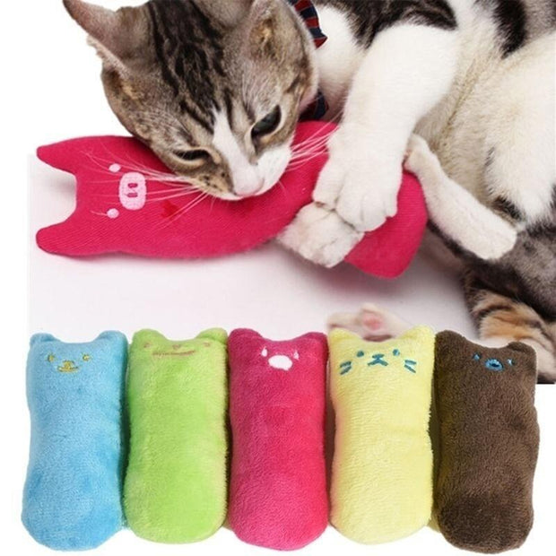 Plush Pillow Cat Toy Pet Kitten Chewing Vocal Toy Claws Thumb Bite