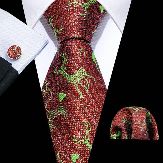 Silk Jacquard Floral Necktie Wedding Business Handkerchief Cufflinks Tie