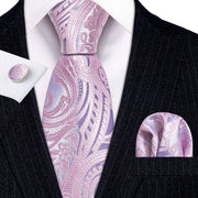 Wedding Gift Barry.Wang Designer NeckTie Handkerchief Cufflinks Set