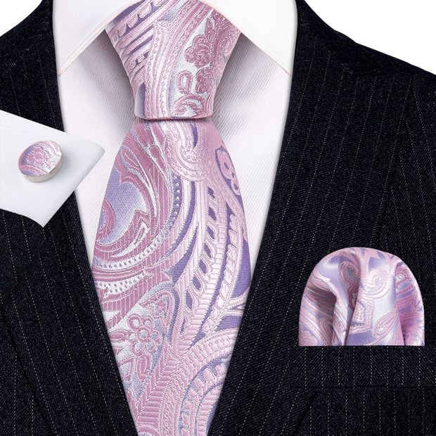 Wedding Gift Barry.Wang Designer NeckTie Handkerchief Cufflinks Set