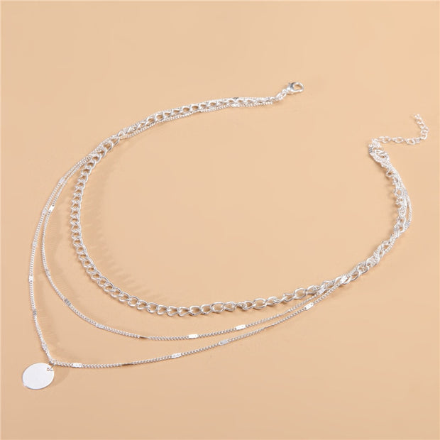Vintage Necklace on Neck Chain Women&#39;s Jewelry Layered Accessories for Girls