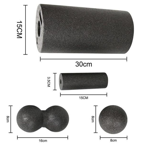 4pcs Yoga Massage Roller & Fitness Ball Foam Roller Set For Back Pain