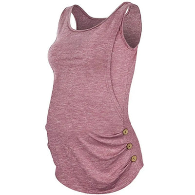 T Shirt Breastfeeding Button Vest Maternity Wear Nursing Top