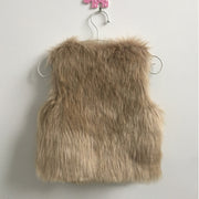Children's Waistcoat Furry Vest for Girls Kids Baby Girl Winter Warm