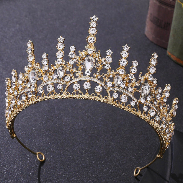Trendy Wedding Luxury Hair Accessory Crystal Rhinestone Crown Tiaras Headband