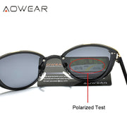 AOWEAR Cat Eye Mirror Sunglasses Women Polarized Cateye Sun Glasses
