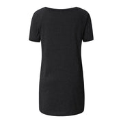 Tunic Soild Fashion Long Shirts Round Neck Short Sleeve Casual Blouses