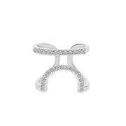 Fashion Inlaid Zircon Nail Rings For Women Gold Color Geometric Finger Ring