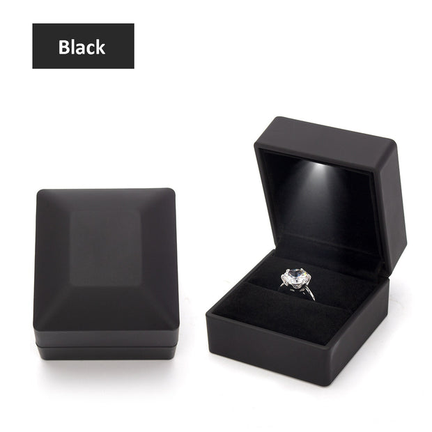 Luxury LED Light Proposal Engagement Ring Boxes Jewelry Gift Box