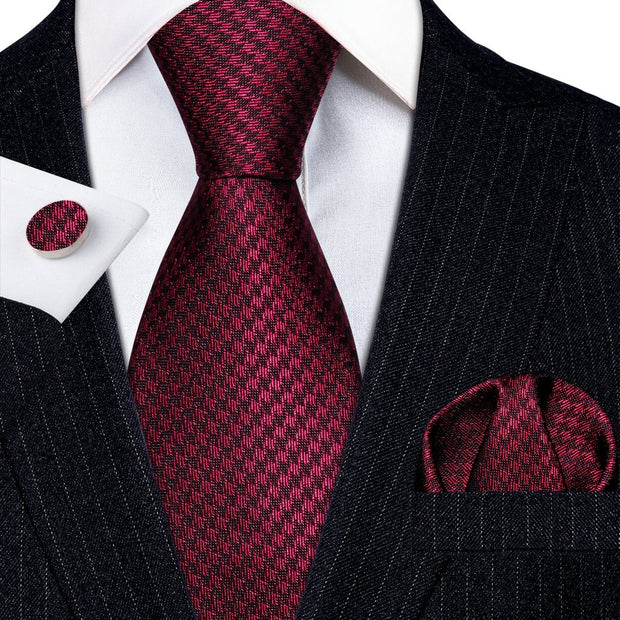 3PC Fashion Luxury Dark Floral 100% Silk Tie Gifts For Men Suit