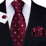 3PC Fashion Luxury Dark Floral 100% Silk Tie Gifts For Men Suit