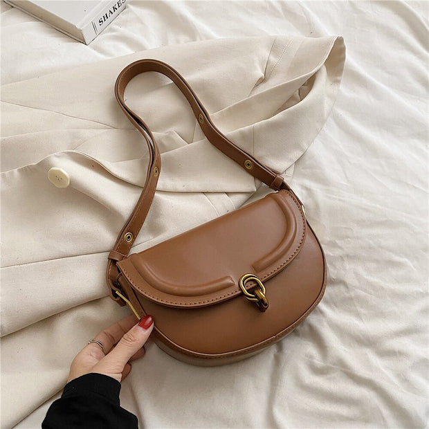 Toptrends Saddle Small Crossbody Bags For Women Trend Luxury Designer PU Leather